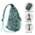 thumbnail image 3 of Sling Backpack,Halloween Witchy Motifs Pattern Sling Bag with Water Bottle Holder,Waterproof Sling Bag for Men/Women with Headphone Jack for Hiking,Travel, 3 of 6