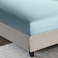 thumbnail image 3 of HTOOQ Silky Super Soft 4 Piece Deep Pocket Satin Sheet Set, King Size Light Blue, 3 of 6