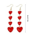 thumbnail image 3 of Cute Red Love Heart Pendant Earrings Sweet Temperament Dangle Earrings Long Earrings Statement Jewelry, 3 of 8