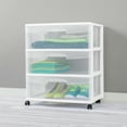 thumbnail image 6 of Sterilite At Home 3 Drawer Wide Storage Cart Container with Casters, 6 Pack, 6 of 9