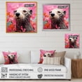 thumbnail image 4 of Designart "Artistic Pink Aquatic Otter" Animals Framed Wall Art Decor - Modern Pink Otter Entryway Framed Wall Art Print, 4 of 6