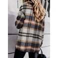 thumbnail image 7 of ONLYSHE Women Shacket Jacket Blouse with Pockets Flannel Plaid Top Shirt Coat Lapel Long Sleeve Tartan Outerwear, 7 of 7