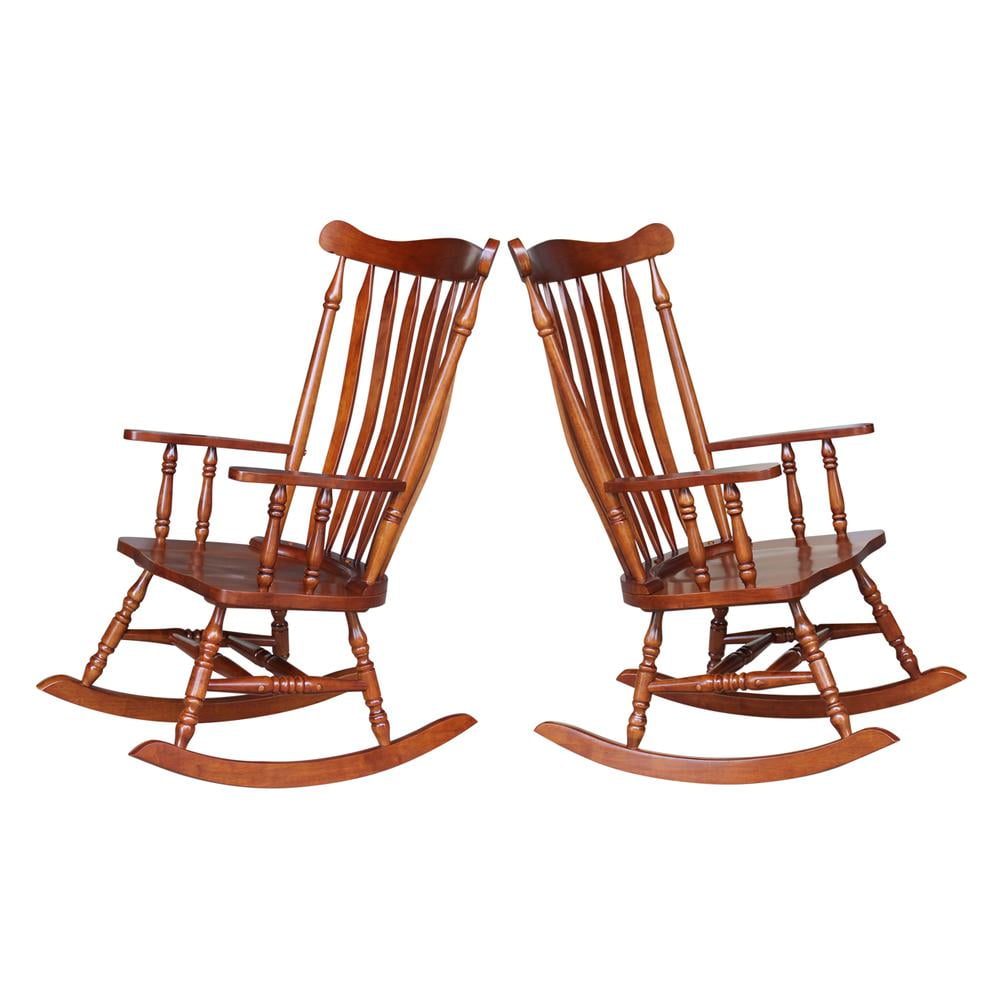 International Concepts Solid Wood Rocking Chair in Soft Cherry