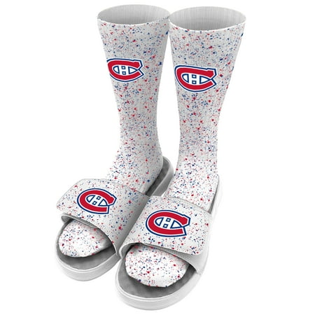 

Men s ISlide White Montreal Canadiens Speckle Socks & Slide Sandals Bundle