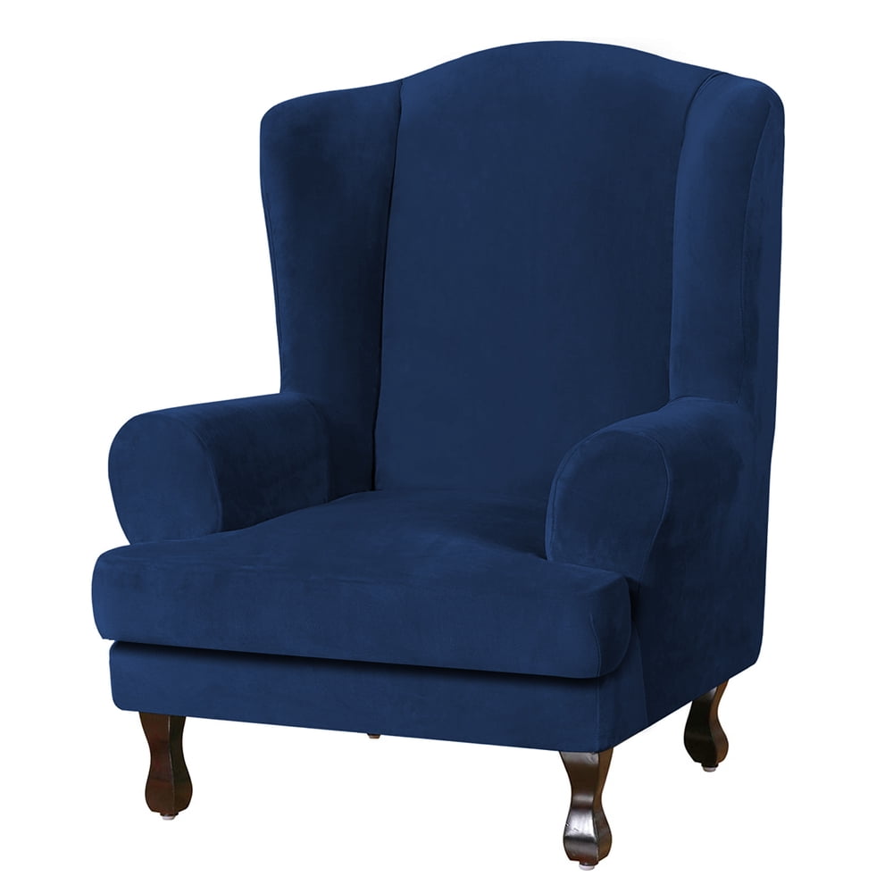 Velvet Wingback Chair Slipcover, Stretch Wing Chair Cover Wing Armchair