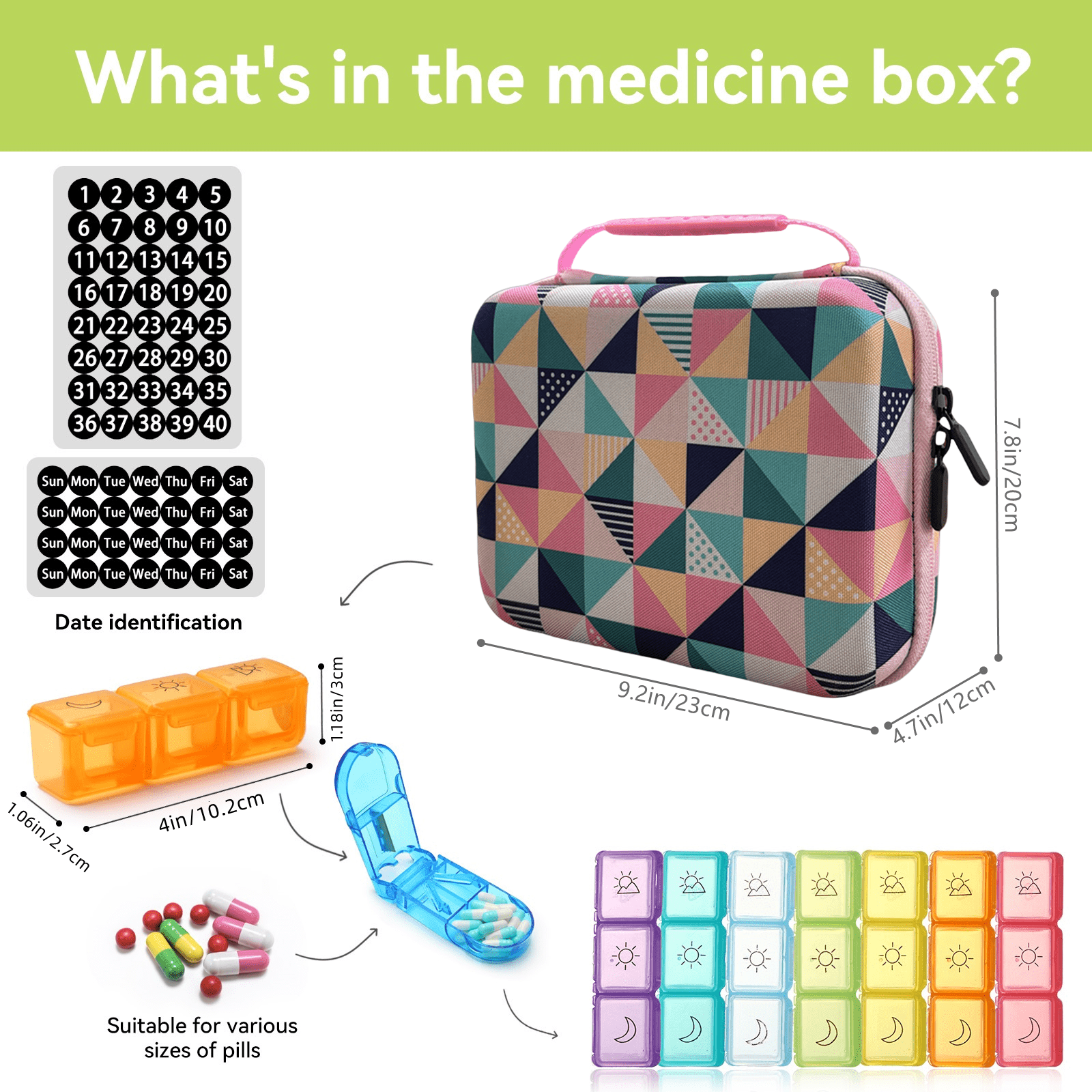 DIYING 31-Day Pink Abstract Diamond Pill Organizer – Stylish, Durable & Travel-Ready