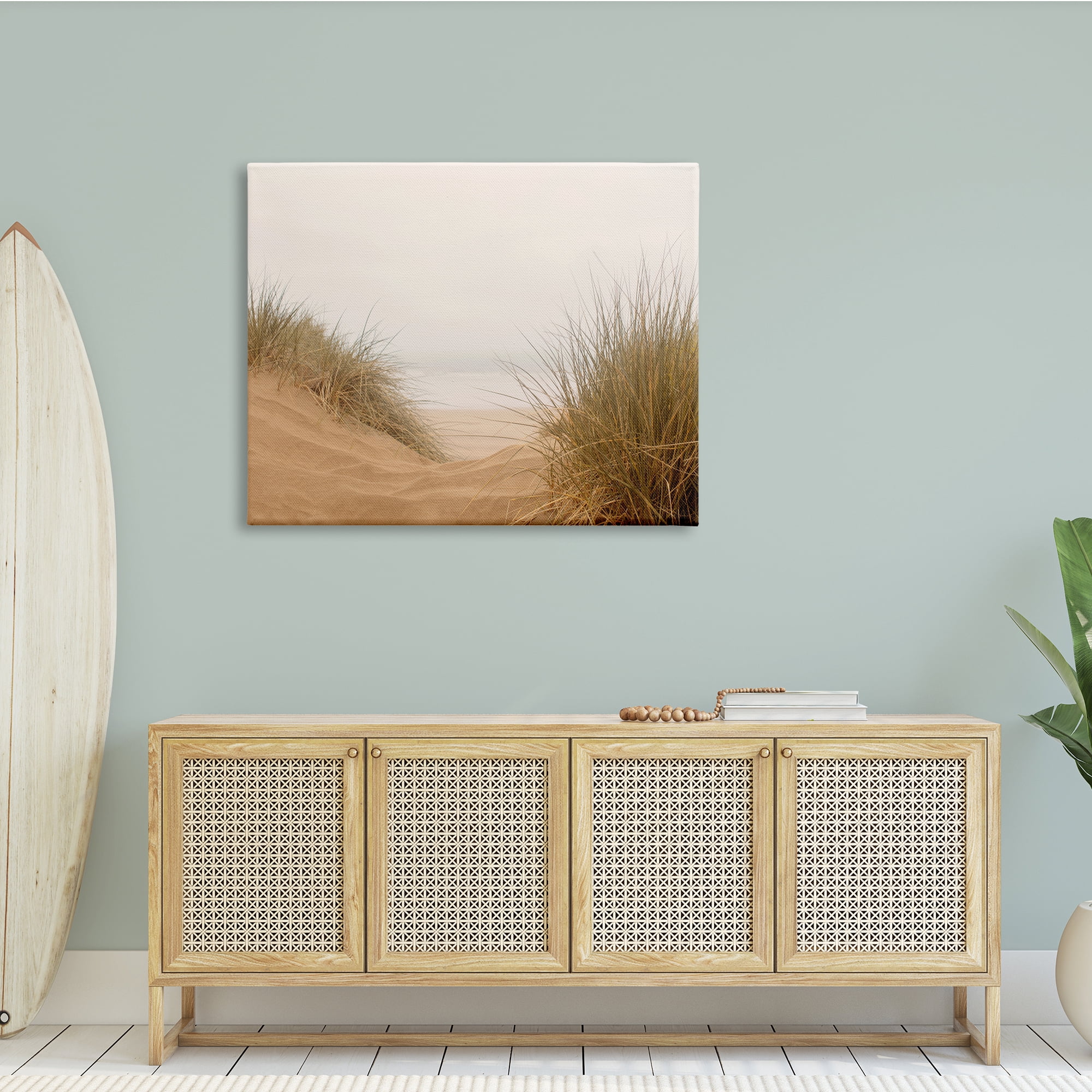Stupell Indtries Beach Sand Dune Path Tall Grass Muted Sky,48 x 36,Design by Ian Winstanley