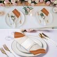 thumbnail image 3 of Orange Beige Stripe Cloth Napkins, Modern Art Horizontal Striped Washable and Reusable Dinner Napkins Set of 8, Table Napkin for Kitchen Party Birthday Wedding Hotel Housewarming 20"x20", 3 of 9