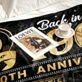 thumbnail image 5 of 40th Anniversary Blanket Gifts Gift for 40th Wedding Anniversary Ruby 40 Years of Marriage for Wife Mom Husband Dad Couple Parents Grandparents Throw Blankets 60Lx50W Inch Gold, 5 of 5