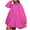 Hot Pink, variant on Womens Babydoll Dress Fall Long Sleeve Lapel Button down Mini Dress Plus Size Ruffle Tiered A Line Pleated Dress