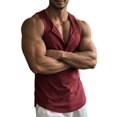 thumbnail image 3 of Men'S Tank Tops Sleeveless V Neck Workout Muscle Gym Athletic Shirts Casual Summer Tee Deep Red S, 3 of 8