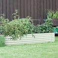 thumbnail image 2 of VEIKOUS Metal Garden Bed, 9-in-1 Galvanized 8x2x1.4 ft Drainage Planter Box, Pearl White, 2 of 12