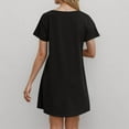 thumbnail image 4 of ylioge Casual Nightgowns for Women Short Sleeve Crewneck Tshirts Dresses Ladies Solid Color Pullover Comfort Loungewear Sleepshirts, 4 of 7
