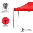 thumbnail image 5 of Carpa 3 x 6 Metros Toldo Lona Impermeable Plegable Para Jardin Color Rojo Practiksa Carpa 3 x 6, 5 of 5