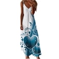 thumbnail image 2 of SMihono Robe Maxi Bohème d'Été pour Femmes Grande Taille Mode d'Été Imprimée Col en V Sans Manches Bretelles Robe Chandail Robe de Plage, 2 of 4