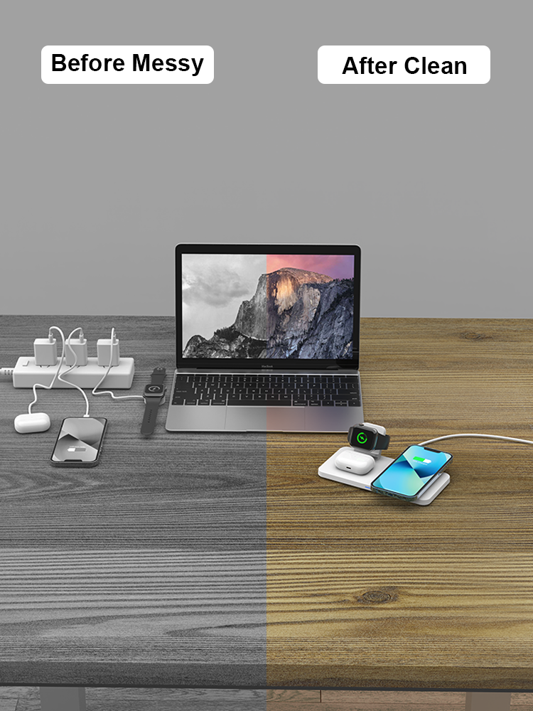 YFZN M17 Magnetic Wireless Charger for iPhone: 3 in 1 Travel ChargingStation for Apple Devices for iPhone 16 15 14 13 12 Pro MaxPlus - Wireless  Charging Pad for Apple Watch Series &Airpods Series