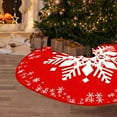 thumbnail image 5 of AYktou 35 Inch Christmas Tree Skirt, Christmas White Snowflake Pattern Xmas Tree Mats Christmas Tree Bottom Decoration Delicate Print Red Tree Shirt Christmas Tree Collar for Festival Indoor Decor, 5 of 6