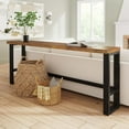 thumbnail image 4 of Linon Otis Sofa Bar Table Stained Wooden Top with Steel Frame in Dark Gunmetal, 4 of 14