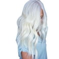 thumbnail image 2 of DOPI Women Natural White Long Curly Wig Synthetic Wavy Hair Full Front Heat Wig + white, 2 of 5