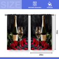 thumbnail image 3 of Red Rose Wine Kitchen Curtains - Romantic Small Short Cafe Farmhouse Valentine Country Tier Curtains Decor for Living Room Rod Pocket Window Drapes 36 Inch Length 2 Panels Set 28"x36", 3 of 5