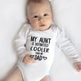 thumbnail image 4 of My Aunt Is Definitely Cooler Than My Dad Newborn Bodysuits Boy Long Sleeve Neutral Baby Clothes White Baby Onsies0-3 Months, 4 of 5