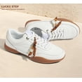 thumbnail image 6 of LUCKY STEP Retro Fashion Sneakers with Gum Sole Comfort Low Top Casual Shoes,White,Womens, 6 of 10