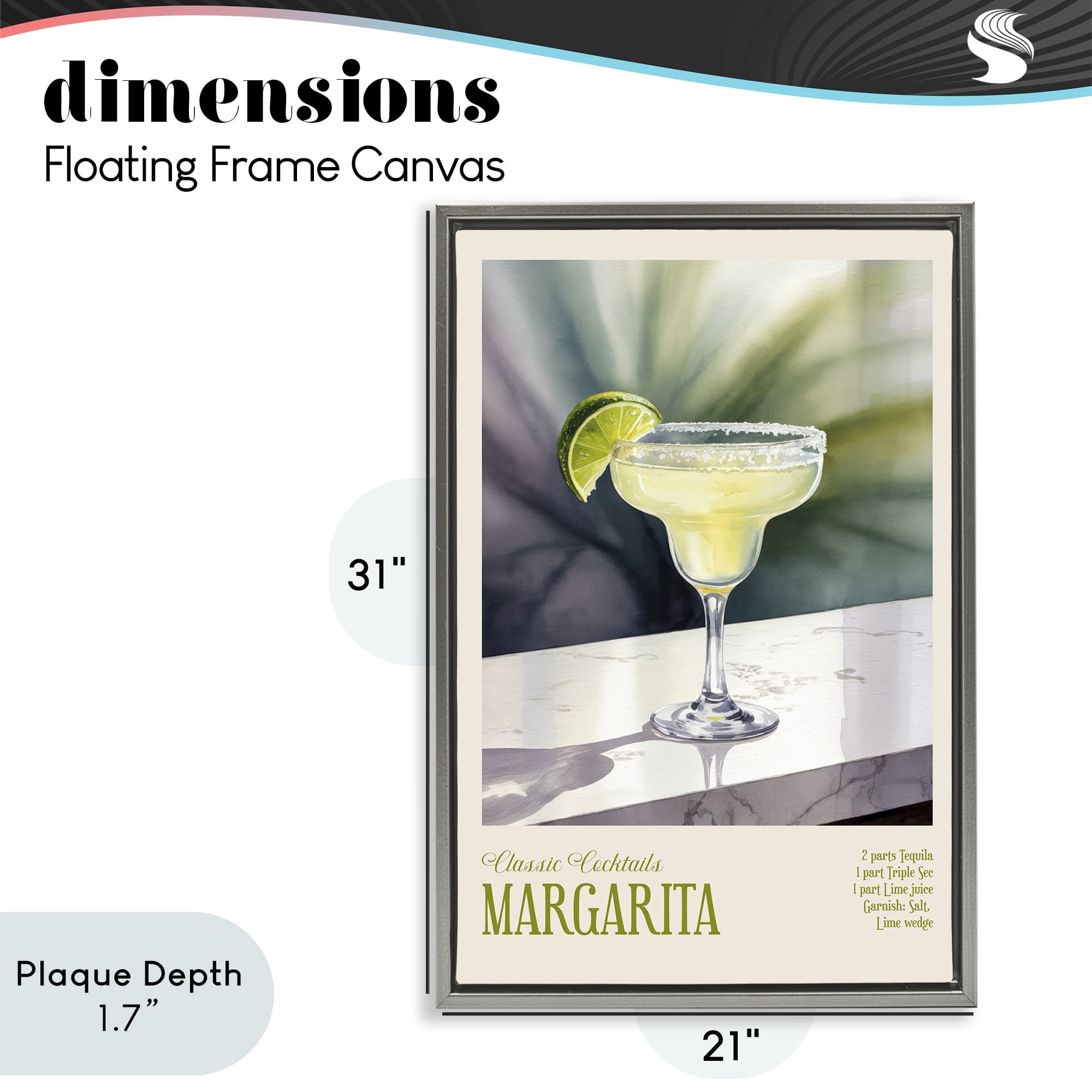 Stupell Industries Margarita on Marble Gray Framed Floater Canvas Wall Art, design by Andreas Magnusson