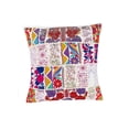 thumbnail image 3 of Rastogi Handicrafts Handmade Patchwork Cushion Pillow, Sari Patch Throw Pillow Indian Ethnic Pillow Covers Embroidered Sari Patchwork Cushion Cover (White), 3 of 5