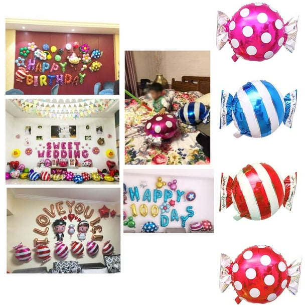 Ballons Bonbons, Ensemble De 23 Ballons Mylar Lollipop Swirls Ballons  Menthe Poivrée Pour Une Barre De Bonbons Ou Un Buffet De Bonbons, Décor De  Fête D'anniversaire De Bonbons, Décor De Fête Pour