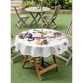 thumbnail image 5 of Outdoor Tablecloth with Umbrella Hole Zipper Floral Butterfly Round Tablecloth 54" Waterproof Outside Table Cloth Simple Spring Botanical Colorful Floral Patio Table Cover Tablecloths for Picnic, 5 of 8