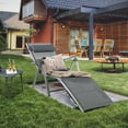 thumbnail image 3 of Gymax 2PCS Patio Lounge Chair Rustproof Aluminum Folding Chaise w/ Adjustable Backrest & Footrest, 3 of 10