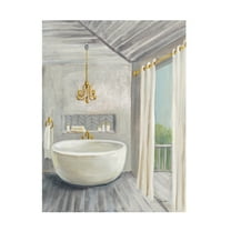 Silvia Vassileva 'Attic Bathroom II Gray Wood' Canvas Art