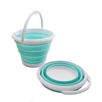 SAMMART 10L (2.64Gallon) Set of 2 Collapsible Fishing Bucket - Foldable Round Tub - Portable Plastic Water Pail - Space Saving Outdoor Waterpot - Trunk Organizer