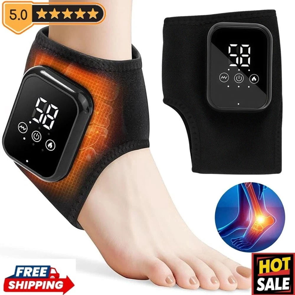 2Pcs Electric Foot Ankle Massager for Pain Relief 3 Modes Vibration Hot Compress