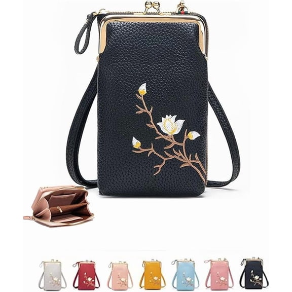 Forever Savour Women Sling Cross-Body Wallet with Mobile Cell Phone Holder, for Women Travel, work, fashion