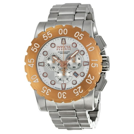 Invicta Reserve Chronograph Silver Dial Stainless Steel Mens Watch 1958