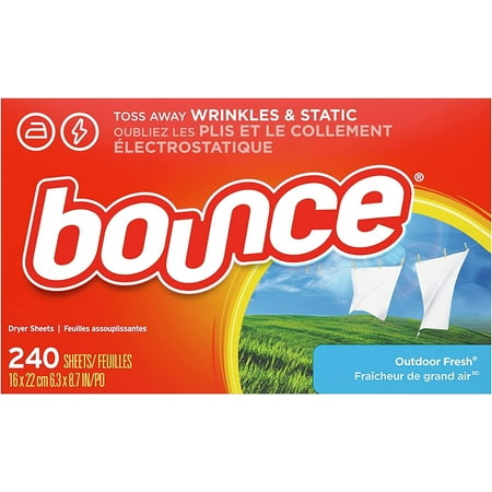 Bounce Dryer Sheets Laundry Fabric Softener, Outdoor Fresh, 240 Count