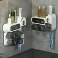 thumbnail image 1 of Vaidha Toothbrush For Bathroom, Wall Mounted Toothbrush With Toothpaste Dispenser, With Toothbrush Cup, Tray Bathroom Toothbrush Toothpaste Dispenser, 1 of 7