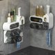 thumbnail image 1 of Xihbxyly Portacepillos de Pared, Dispensador Automático de Pasta de Dientes, 4 Ranuras, Organizador de Baño Multifuncional, Fácil Instalación, Blanco, 26 X 23 X 9 Cm, 1 of 7