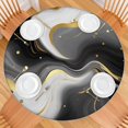 thumbnail image 2 of Black and Gold Marble Glitter Splashes Pattern Round Fitted Tablecloth with Elastic Edge,Dining Table Cover Waterproof,Outdoor Round Tablecloth for Camping,Dining,Indoor and Outdoor, 2 of 7
