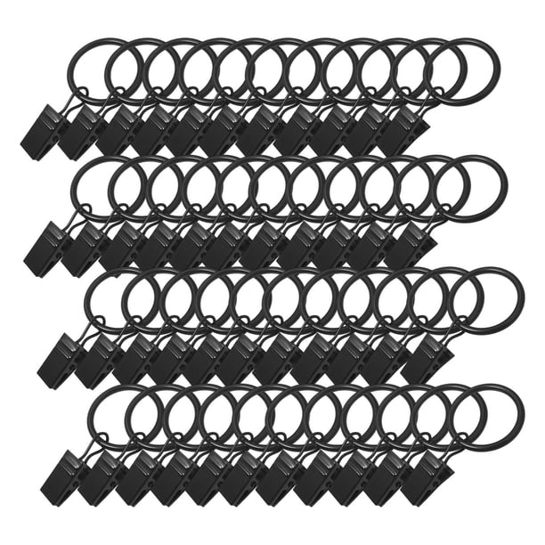 Anillos para cortinas con clips Clips para cortinas con anillos Accesorios de alto rendimiento Paquete de 44 unidades de 25 cm interiores
