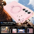 thumbnail image 3 of for Samsung Galaxy S25 Case, with Magnetic Invisible Stand [Military Drop Protection] [Compatible with MagSafe] Shockproof Slim Translucent Anti-Slip Case Cover for Samsung Galaxy S25, Pink, 3 of 6