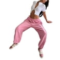 thumbnail image 2 of Women'S Wide Leg Sweatpants Baggy Straight Leg Sweat Pants with Pockets Pink M, 2 of 9
