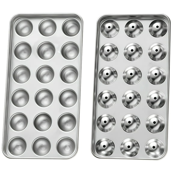 Stainless Steel Ice Cube Tray, 18-Cavity Half-Sphere Ice Molds, Quick Freezing and Easy Release, for Parties, and Bars