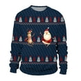 thumbnail image 4 of OJinShaWanO Chandail à Capuche pour Hommes Automne et Hiver Décontracté Imprimé de Noël Chandail Col Rond, 4 of 4