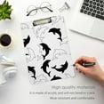 thumbnail image 3 of GZHJMY Black and White Dolphin Clipboard Classrooms Office Clipboard A4 Standard Letter Size 9" x 12.5" with Low Profile Metal Clip Decorative Clip Boards for Teachers, 3 of 6