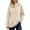 Beige, variant on Women's Half Snap Hoodie Pullover Sweatshirt Long Sleeve Oversized Casual Fall Top with Button Placket Detail Womens Oversized Sweatshirts with Snap Button