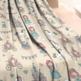 thumbnail image 3 of Beige Princess Carriage Pattern Blanket,Comfortable Soft Lamb Wool Throw Blanket,All Season,Warm Lightweight Blankets for Sofa Bed Couch Living Room Chair,40"x50", 3 of 4