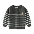 thumbnail image 2 of Beautyzll Chandail Tricoté à Rayures pour Garçons Bébé Automne Doux Col Rond Chandail 1-7T, 2 of 8