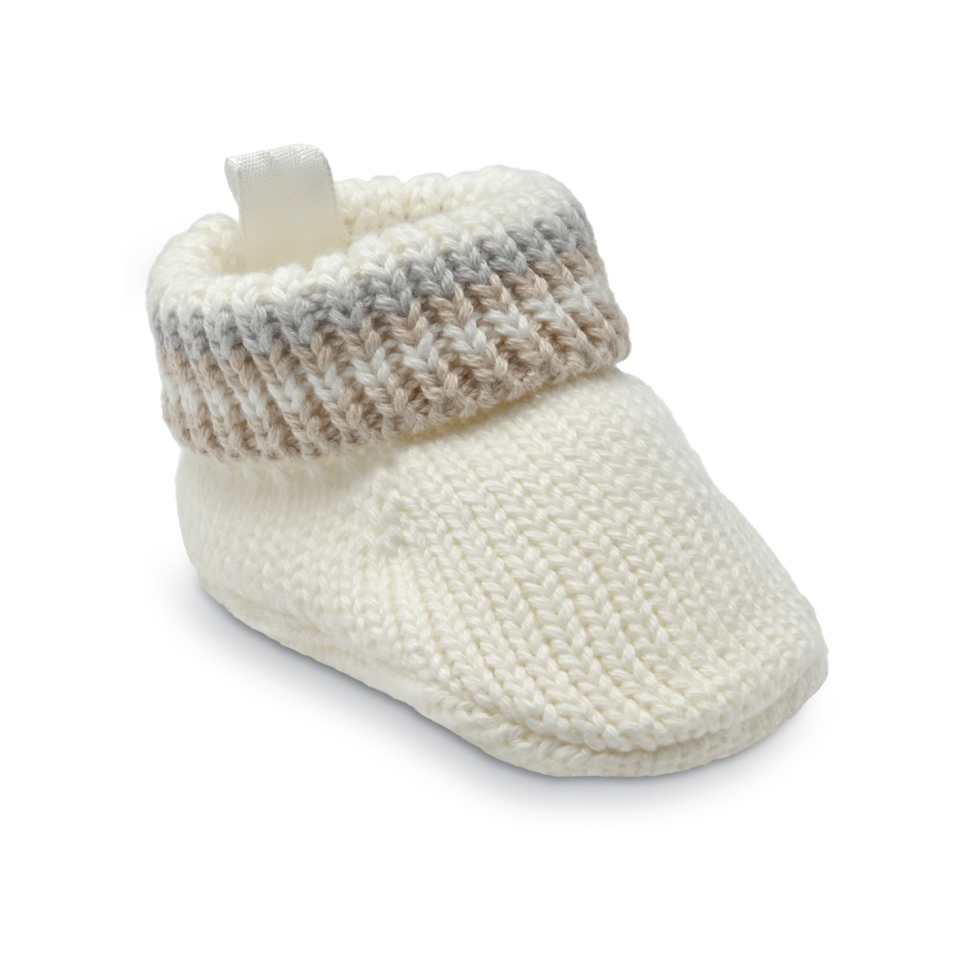 Carter's Child of Mine Infant Knit Slippers, Newborn Booties, White